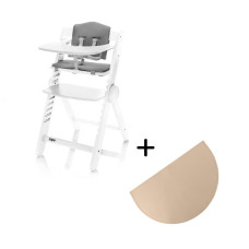 Dřevěná jídelní židlička Clipp & Clapp + dárek, Bíla