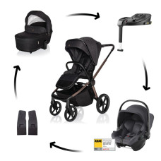 Kočárek Move Cross 5X + autosedačka Baby-Safe Core + Baby-Safe Core Base, Quartz Black