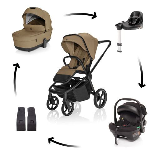 Kočárek Move Cross 5X + autosedačka XM Plus i-size bundle, Latte Beige Kočárek Move Cross 5X + autosedačka XM Plus i-size bundle, Latte Beige
