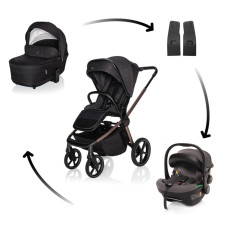 Kočárek Move Cross 5X + autosedačka XM Plus i-Size, Quartz Black