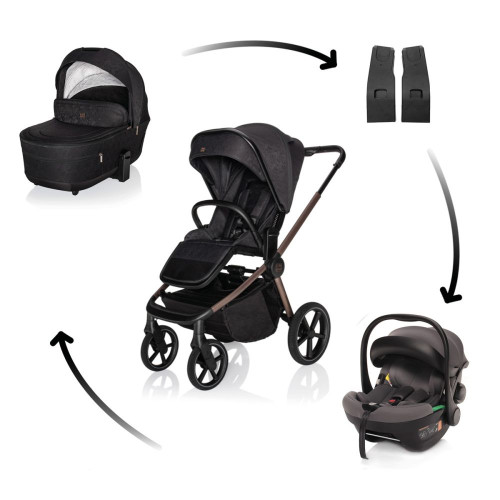 Kočárek Move Cross 5X + autosedačka XM Plus i-Size, Quartz Black Kočárek Move Cross 5X + autosedačka XM Plus i-Size, Quartz Black