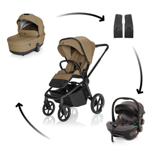 Kočárek Move Cross 5X + autosedačka XM Plus i-Size, Latte Beige Kočárek Move Cross 5X + autosedačka XM Plus i-Size, Latte Beige