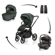 Kočárek Move Cross 5X + autosedačka XM Plus i-Size, Oak Green