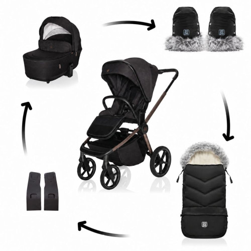 Set kočárek Move Cross 5X + fusak Fluffy Combi + rukavice Fluffy 2, Quartz Black Set kočárek Move Cross 5X + fusak Fluffy Combi + rukavice Fluffy 2, Quartz Black