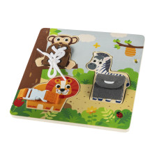 Dřevěné montessori puzzle, Wood, Hnědá