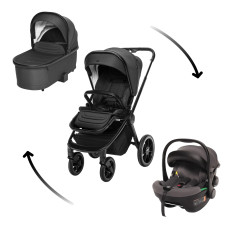 Set kočárek Move Cross 3 + hluboká korba Move XL 3 + autosedačka XM dle vlastního výběru, All Black