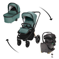 Set kočárek Move Cross 3 + hluboká korba  Move XL 3 + autosedačka XM dle vlastního výběru + báze, Antique Green/Gold