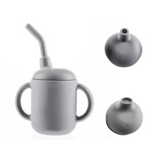 Silikonový hrníček 2v1, Dove Grey