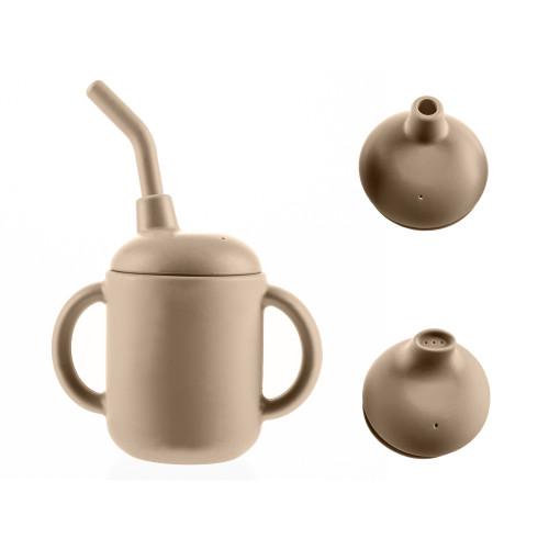 Silikonový hrníček 2v1, Sand Beige Silikonový hrníček 2v1, Sand Beige