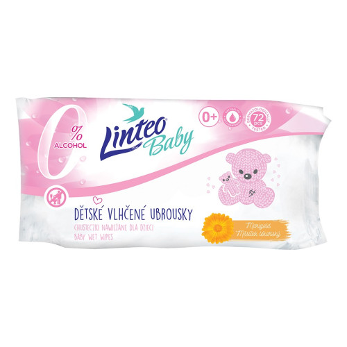 Dětské vlhčené ubrousky s měsíčkem lékařským Linteo Baby 72 ks Soft and cream Dětské vlhčené ubrousky s měsíčkem lékařským Linteo Baby 72 ks Soft and cream