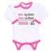 Body s potiskem New Baby 50% MAMINKA + 50% TATÍNEK - 100% JÁ růžové