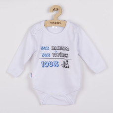 Body s potiskem New Baby 50% MAMINKA + 50% TATÍNEK - 100% JÁ modré