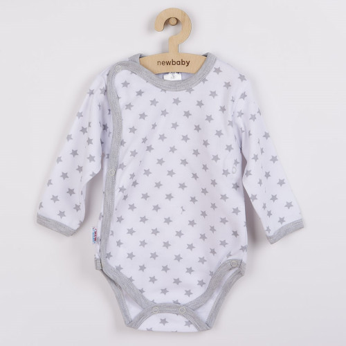 Kojenecké celorozepínací body New Baby Classic II šedé s hvězdičkami Kojenecké celorozepínací body New Baby Classic II šedé s hvězdičkami
