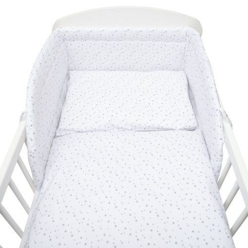 3-dílné ložní povlečení New Baby 90/120 cm bílé šedé hvězdičky 3-dílné ložní povlečení New Baby 90/120 cm bílé šedé hvězdičky