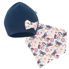 Kojenecká čepička s šátkem na krk New Baby Missy modrá