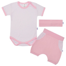 3-dílná letní bavlněná souprava New Baby Perfect Summer světle růžová