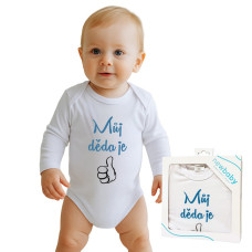 Body s potiskem New Baby Můj děda je jednička - dárkové balení