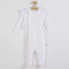 Kojenecký bavlněný overal New Baby Stripes bílý
