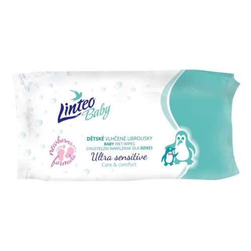 Dětské vlhčené ubrousky Linteo Baby Ultra Sensitive 64 ks Dětské vlhčené ubrousky Linteo Baby Ultra Sensitive 64 ks