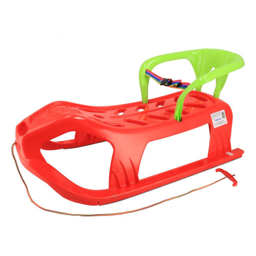 Plastové sáňky s opěradlem Baby Mix SNOW STAR červené Plastové sáňky s opěradlem Baby Mix SNOW STAR červené