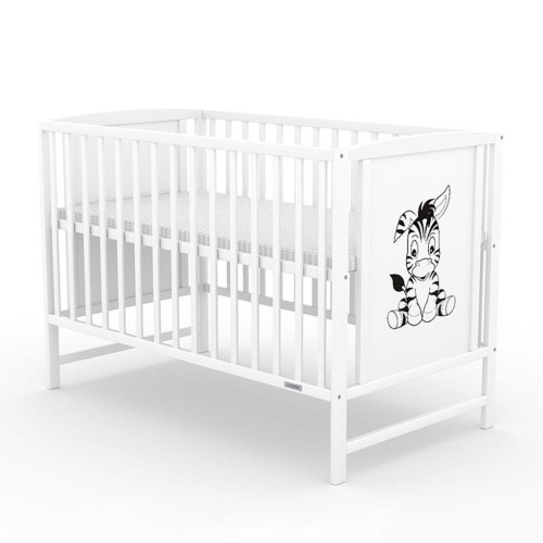 Dětská postýlka New Baby BEA Zebra se stahovací bočnicí bílá Dětská postýlka New Baby BEA Zebra se stahovací bočnicí bílá