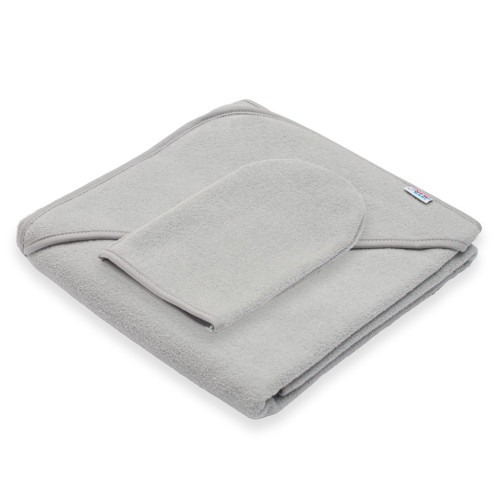 Dětská froté osuška s kapucí New Baby BASIC 80x80 šedá Dětská froté osuška s kapucí New Baby BASIC 80x80 šedá