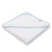 Dětská froté osuška s kapucí New Baby BASIC 80x80 bílo-modrá