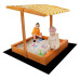 Stříška pro dětské dřevěné pískoviště Baby Mix 120x120 cm žluto-bílá Stříška pro dětské dřevěné pískoviště Baby Mix 120x120 cm žluto-bílá