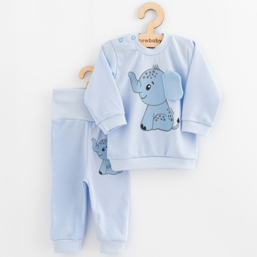 Kojenecká souprava tričko a tepláčky New Baby Happy Elephant blue Kojenecká souprava tričko a tepláčky New Baby Happy Elephant blue