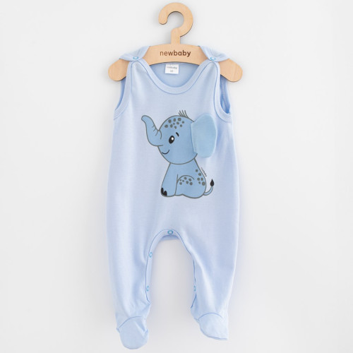 Kojenecké bavlněné dupačky New Baby Happy Elephant blue Kojenecké bavlněné dupačky New Baby Happy Elephant blue