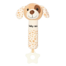 Dětská pískací plyšová hračka  Baby Mix pes hnědý