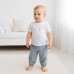 Dětská bavlněná souprava tričko a mušelínové kalhoty New Baby Kindergarten modro-šedá