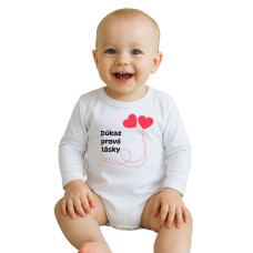 Dětské body s potiskem New Baby Důkaz pravé lásky 