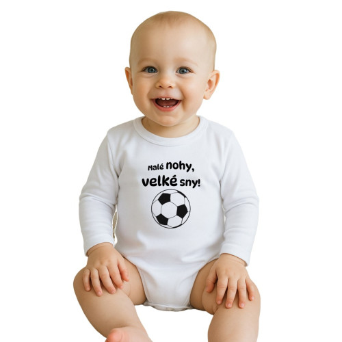 Dětské body s potiskem New Baby Malé nohy, velké sny! Dětské body s potiskem New Baby Malé nohy, velké sny!