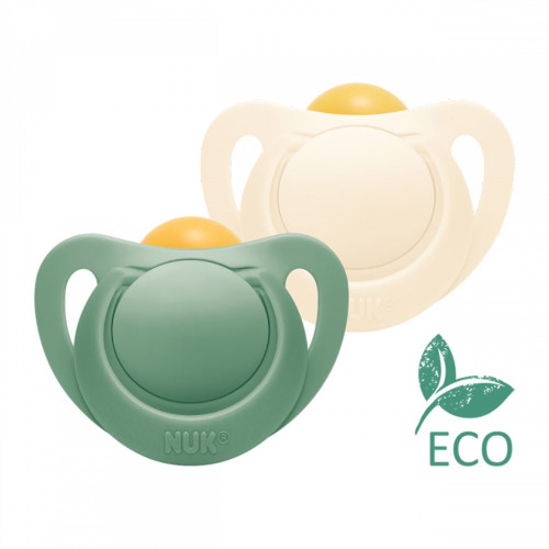 Latexový dudlík NUK For Nature 6-18 m 2 ks box zelená Latexový dudlík NUK For Nature 6-18 m 2 ks box zelená