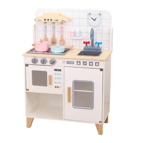 Dětská dřevěná kuchyňka s vybavením Montessori Baby Mix bílá Dětská dřevěná kuchyňka s vybavením Montessori Baby Mix bílá