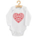 Dětské body s potiskem New Baby Lidový vzor červené srdíčko