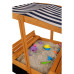 Dětské dřevěné uzavíratelné pískoviště s lavičkami a stříškou Baby Mix 120x120 cm modro-bílé