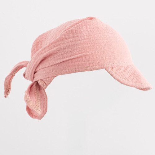 Dětský letní mušelínový šátek s kšiltem New Baby pink Dětský letní mušelínový šátek s kšiltem New Baby pink