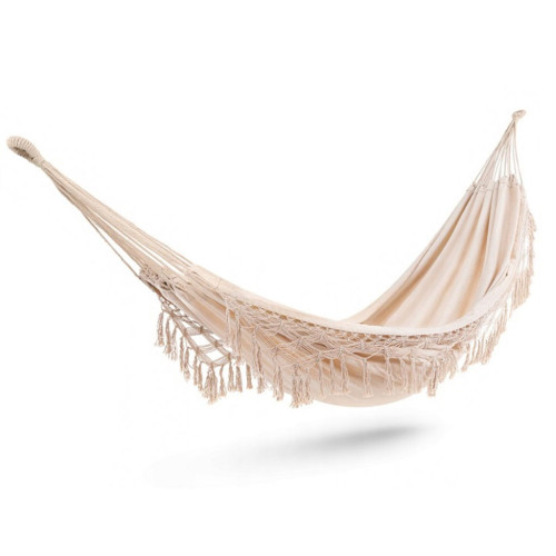 Velká závěsná houpací síť pro dva Hamaka XXL BOHO Baby Mix ecru Velká závěsná houpací síť pro dva Hamaka XXL BOHO Baby Mix ecru