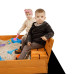 Dětské dřevěné uzavíratelné pískoviště s lavičkami a stříškou Baby Mix 120x120 cm šedé
