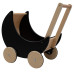 Dřevěný kočárek, chodítko pro děti 2v1 Montessori Baby Mix černý