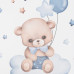 Přebalovací nástavec Baby Mix Medvídek 47x70cm modrý Přebalovací nástavec Baby Mix Medvídek 47x70cm modrý