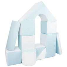 Pěnové kostky-obří stavebnice 11 ks white-blue