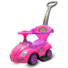 Dětské odrážedlo s vodící tyčí 3v1 Baby Mix Mega Car růžové (poškozený obal)
