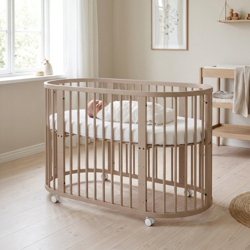 Dětská rostoucí postýlka 3v1 oválná + matrace New Baby kašmírová Dětská rostoucí postýlka 3v1 oválná + matrace New Baby kašmírová