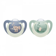 Dudlík NUK First Choice Night 0-6m 2 ks Hippo/Koala