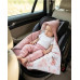 Zateplená zavinovačka do autosedačky New Baby Love Teddy Bear pink