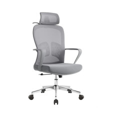 Kancelářská židle Baby Mix ergonomická s opěrkou hlavy a bederní oporou šedá