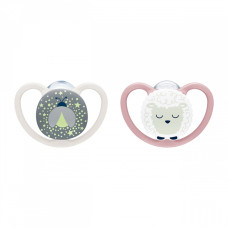 Dudlík NUK Perfect Match Air Night FIREFLY/SHEEP 6-18m 2ks box